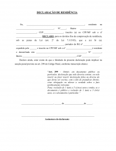 Declaração de Residência a Terceiros - Inquilinos