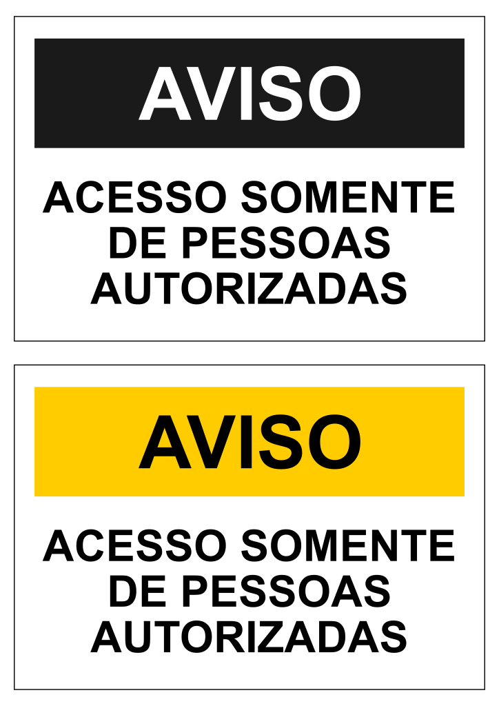 Aviso de Somente Acesso de Pessoas Autorizadas em PNG.