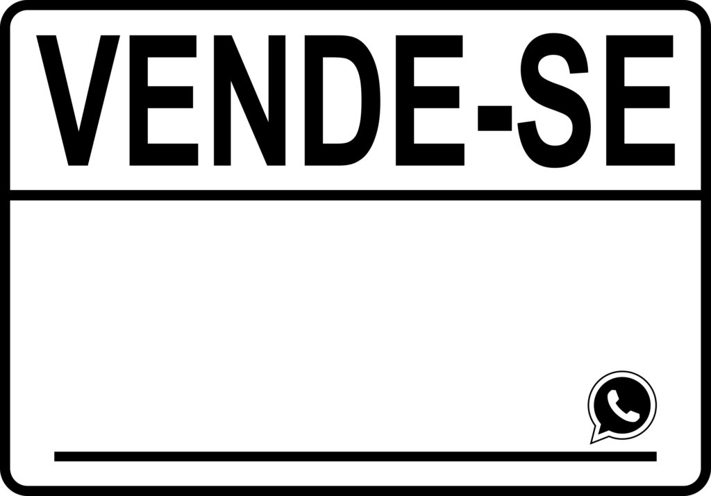 Placa de Vende-se para imprimir preto e branco..